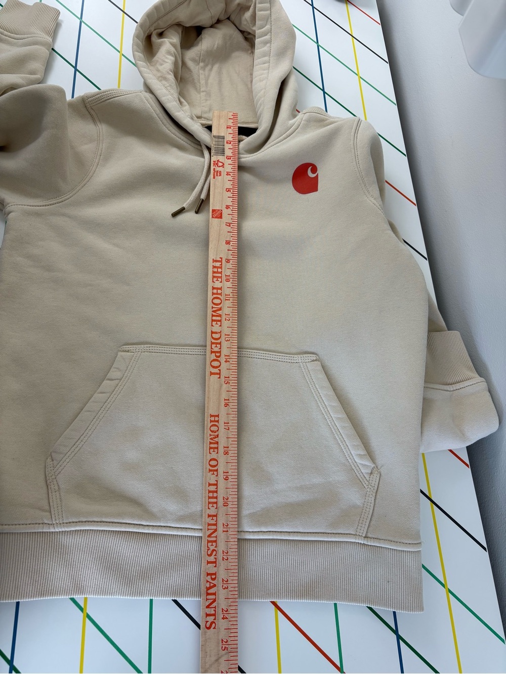 Carhartt Women's Light Tan Hoodie Medium Relaxed Fit Workwear Gorpcore Utility - Picture 8 of 8